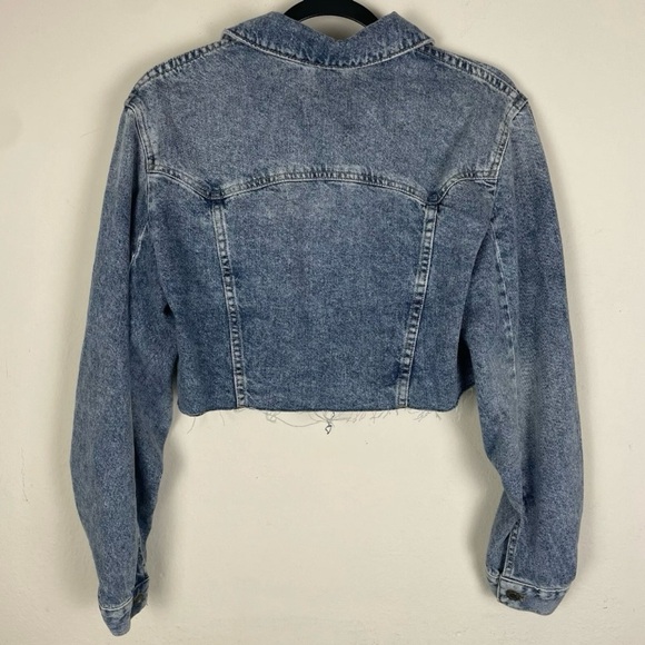 We The Free Ollie Femme Cropped Denim Trucker Jacket Preppy Women’s Cropped M - Picture 6 of 13